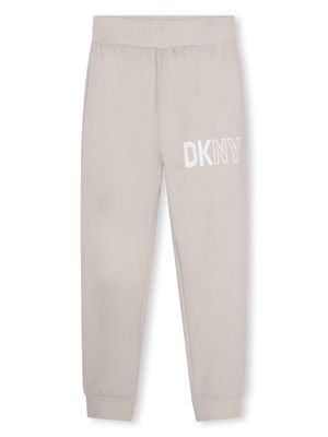 Dkny Kids logo-print jersey track pants - Neutrals