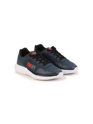 Dkny Kids logo-print lace-up sneakers - Blue