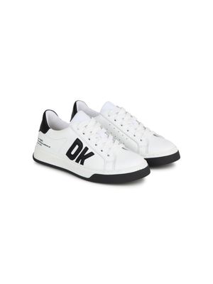 Dkny Kids logo-print leather sneakers - White