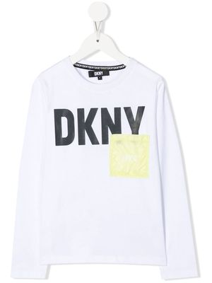 Dkny Kids logo-print long-sleeve T-shirt - White