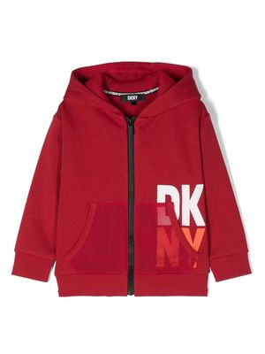 Dkny Kids logo-print mesh-pocket jacket - Red