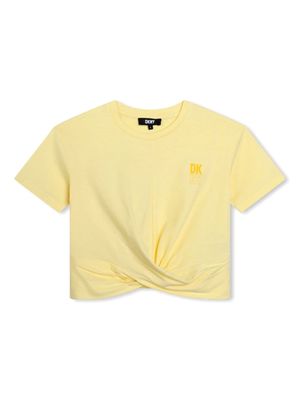 Dkny Kids logo-print organic cotton T-shirt - Yellow