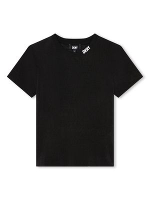 Dkny Kids logo-print ribbed T-shirt - Black
