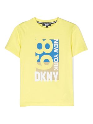 Dkny Kids logo-print short-sleeve organic-cotton T-shirt - Yellow