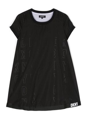 Dkny Kids logo-print short-sleeved dress - Black