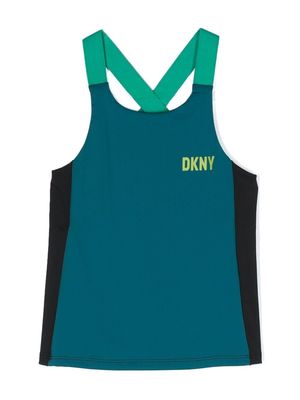 Dkny Kids logo-print sporty top - Blue