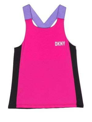 Dkny Kids logo-print sporty top - Pink