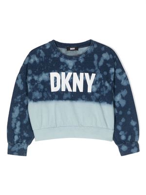 Dkny Kids logo-print stretch-cotton sweatshirt - Blue