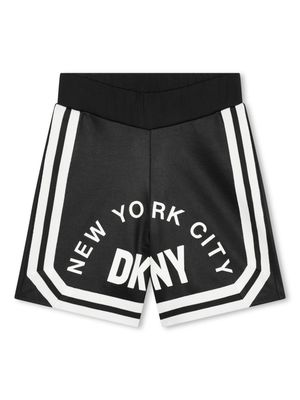 Dkny Kids logo-print striped Bermuda shorts - Black