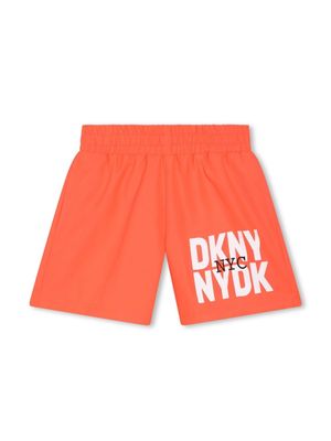 Dkny Kids logo-print swim shorts - Orange