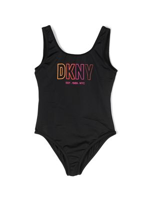 Dkny Kids logo-print swimsuit - Black