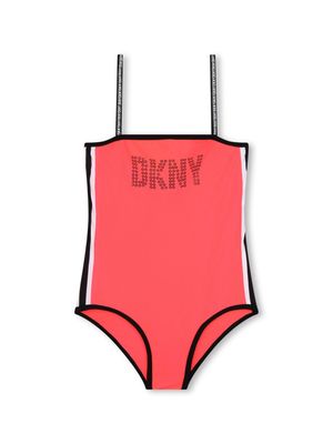Dkny Kids logo-print swimsuit - Pink
