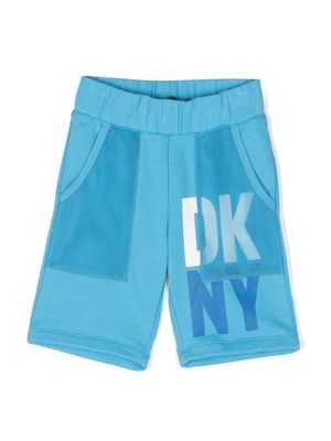 Dkny Kids logo-print track shorts - Blue