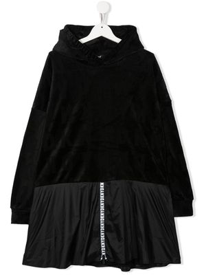 Dkny Kids logo-tape hoodie dress - Black