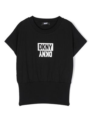 Dkny Kids organic cotton logo-print T-shirt - Black