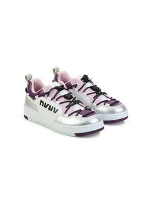 Dkny Kids panelled lace-up sneakers - White