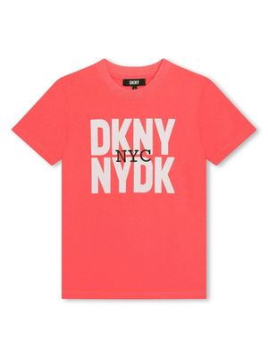 Dkny Kids reverse logo-print T-shirt - Pink