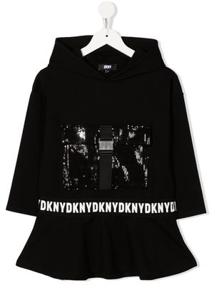 DKNY KIDS sequin-embellished hooded jumper - Black