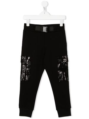 Dkny Kids sequin-embellished track pants - Black