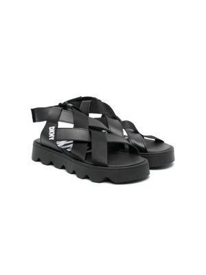 Dkny Kids strappy-design faux-leather sandals - Black