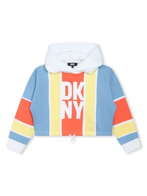 Dkny Kids striped cotton hoodie - Blue
