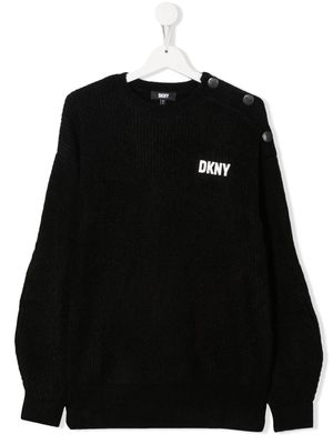 Dkny Kids TEEN shoulder-button sweatshirt - Black