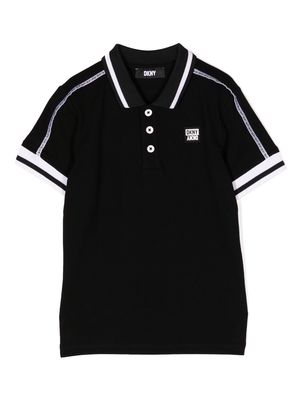 Dkny Kids two-tone polo shirt - Black