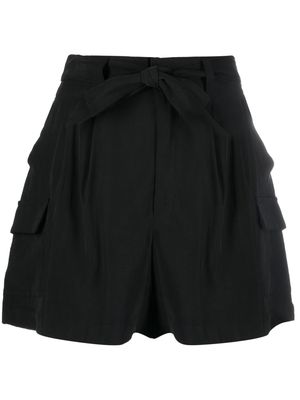 DKNY lace-up pleated shorts - Black
