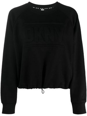 DKNY logo-embossed ribbed sweatshirt - Black