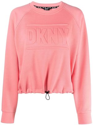 DKNY logo-embossed ribbed sweatshirt - Pink
