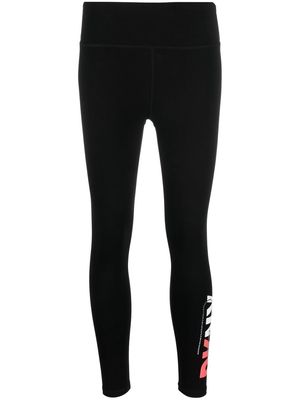 DKNY logo fitted leggings - Black