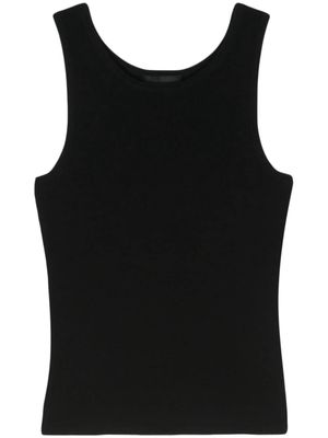 DKNY logo-patch ribbed top - Black