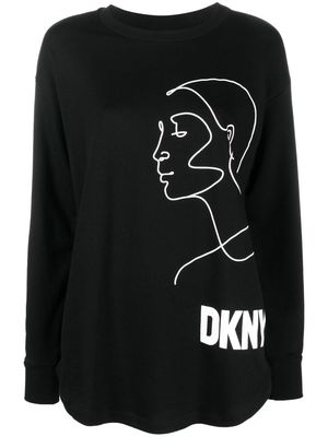 DKNY logo-print sketch sweatshirt - Black