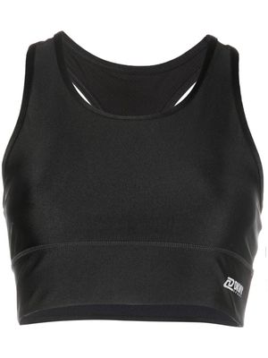 DKNY logo-print stretch tank top - Black