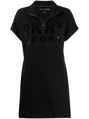 DKNY logo short-sleeve mini dress - Black