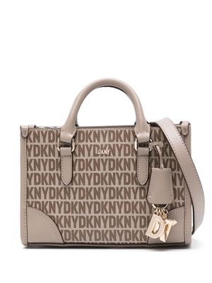 DKNY monogram faux-leather tote bag - Brown