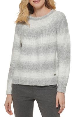 DKNY Ombré Stripe Sweater in Flint Heather/Fleece