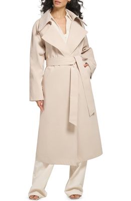 DKNY Oversize Lapel Trench Coat in Almond Creme