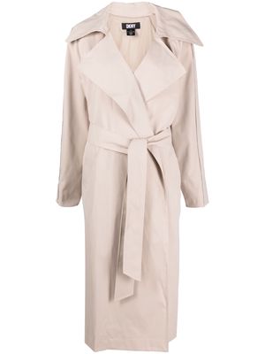 DKNY oversize long-sleeved coat - Neutrals