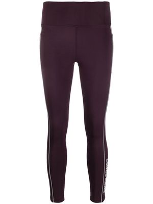 DKNY piped logo-print leggings - Purple