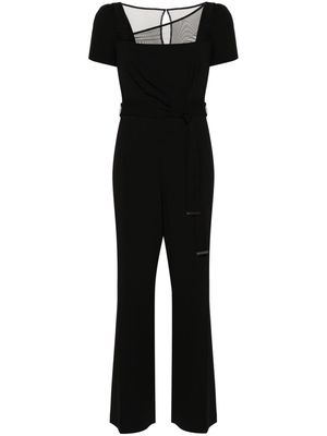 DKNY pleat-detail crepe jumpsuit - Black