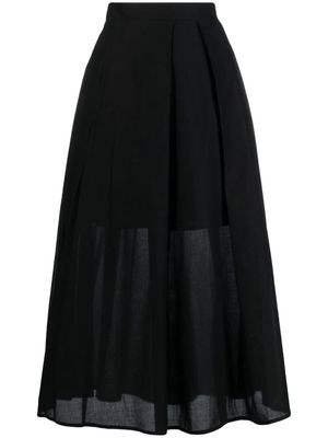 DKNY pleated cotton midi skirt - Black