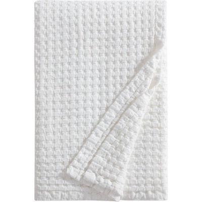 DKNY Pure Waffle Cotton Throw Blanket in White 