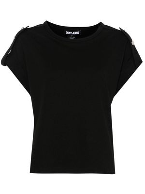 DKNY round-neck cotton blend T-shirt - Black