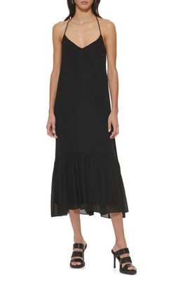 DKNY Ryn Crinkle Midi Dress in Black