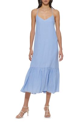DKNY Ryn Crinkle Midi Dress in Frosting Blue
