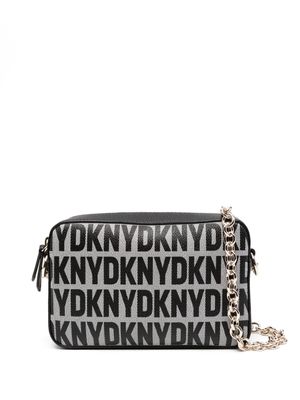 DKNY Sara logo-print leather crossbody bag - Black