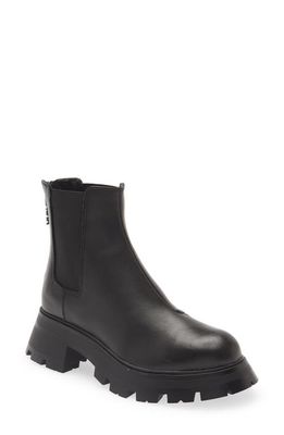 DKNY Sasha Lug Chelsea Boot in Black Leather
