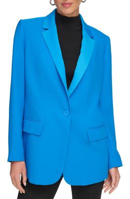 DKNY Satin Lapel Jacket in Electric Blue