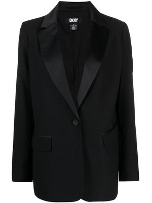 DKNY satin-trim single-breasted blazer - Black